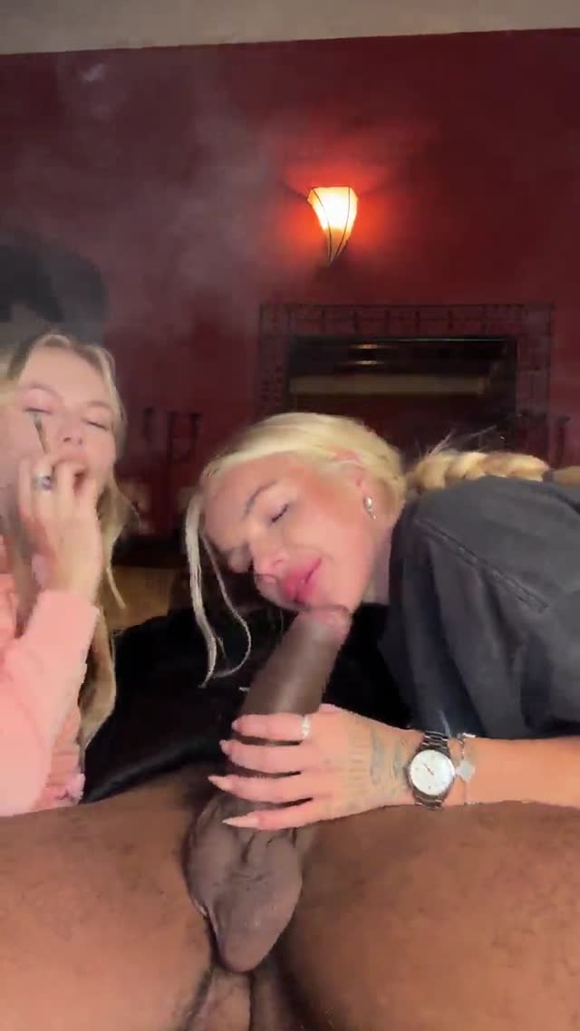 Thumbnail for  Two blonde baddies double Blowjob Bbc 